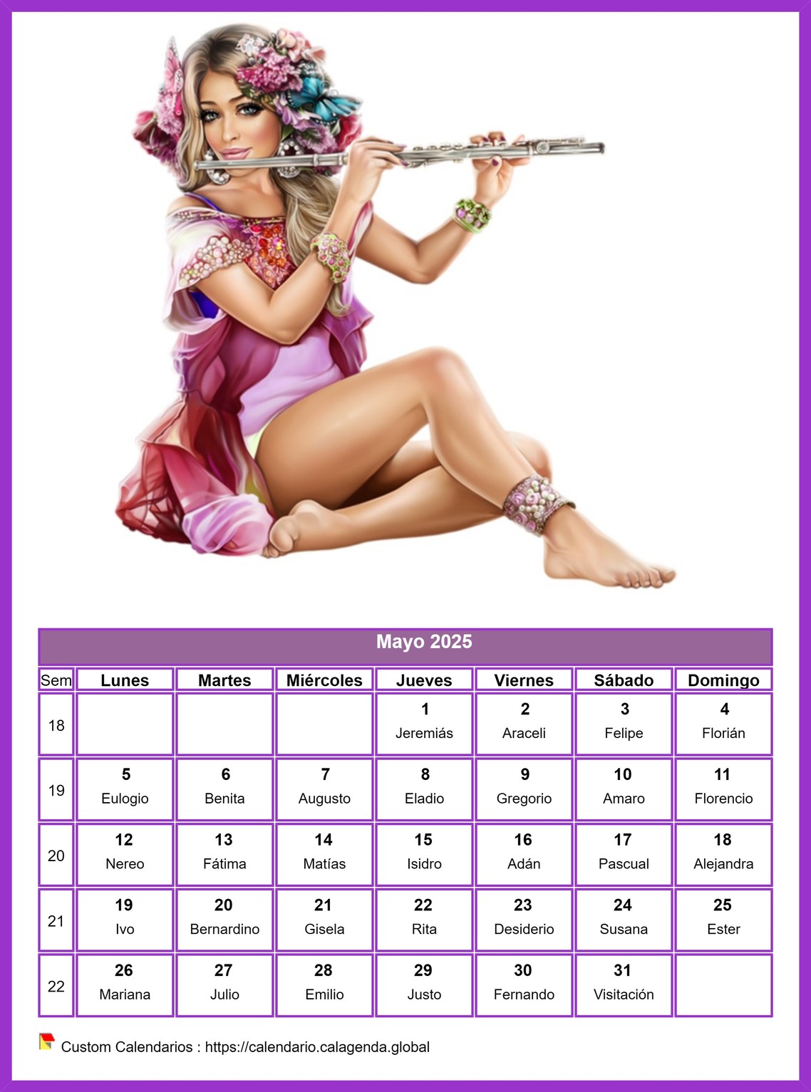 Calendario mayo 2025 mujeres Calendario mayo 2025 mujeres