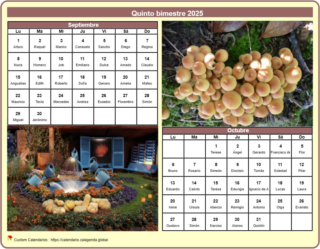 Calendario 2025 bimestral con una foto diferente cada mes Calendario 2025 bimestral con una foto diferente cada mes