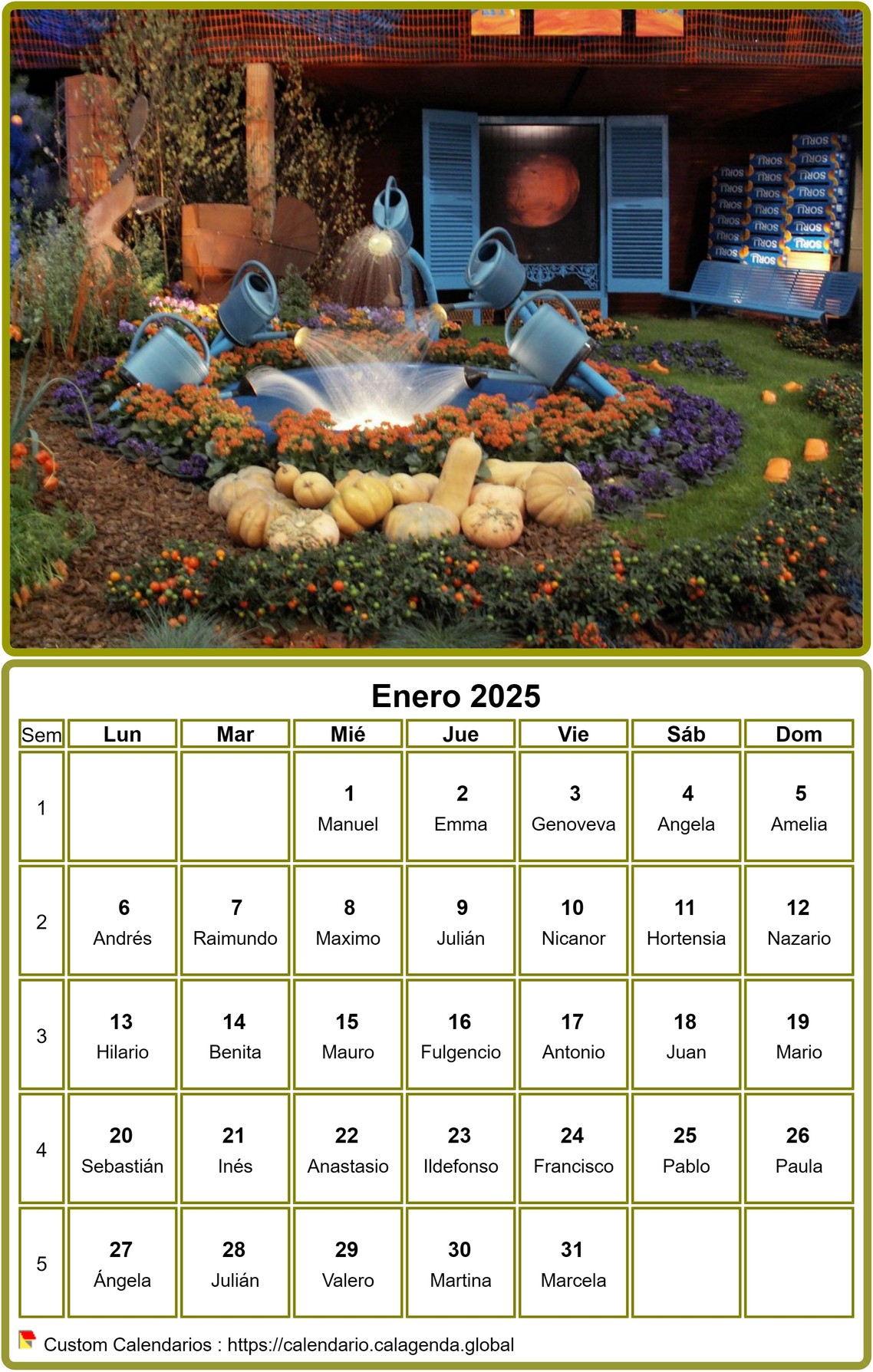 Calendario 2025 para imprimir, mensual, con foto en la parte superior Calendario 2025 para imprimir, mensual, con foto en la parte superior