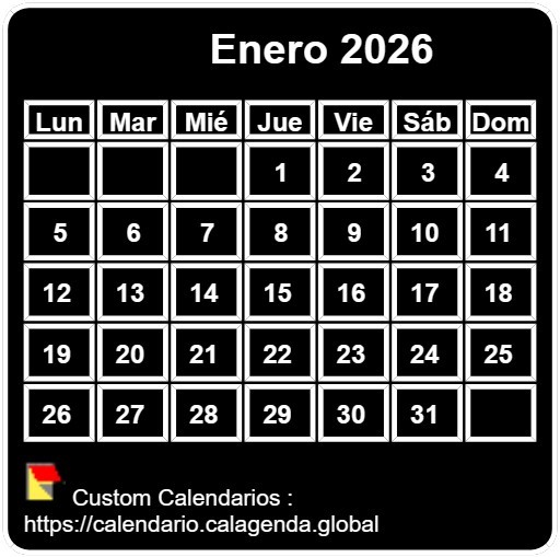 Calendario mensual 2026 para imprimir, fondo negro, tamaño pequeño, tamaño de bolsillo, billetera especial