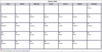 Calendario febrero 2026 formato en blanco apaisado
