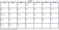 Calendario abril 2026 formato en blanco apaisado
