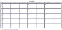 Calendario julio 2026