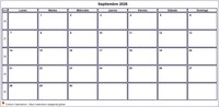 Calendario septiembre 2026