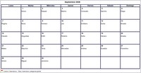 Calendario septiembre 2026 formato en blanco apaisado