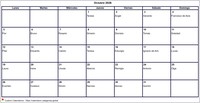 Calendario octubre 2026 formato en blanco apaisado