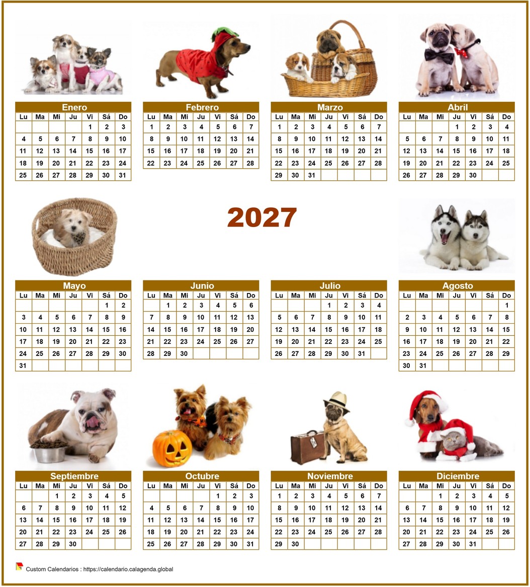 Calendario 2027 especial anual 'perros' con 10 fotos