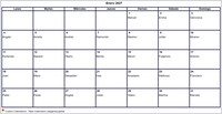 Calendario enero 2027 formato en blanco apaisado