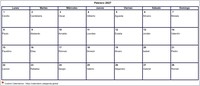 Calendario febrero 2027 formato en blanco apaisado