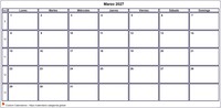 Calendario marzo 2027 Calendario marzo 2027