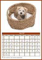 Calendario mensual de la serie 'perros' Calendario mensual de la serie 'perros'