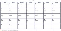 Calendario junio 2027 formato en blanco apaisado Calendario junio 2027 formato en blanco apaisado