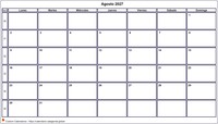 Calendario agosto 2027 Calendario agosto 2027