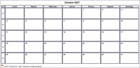 Calendario octubre 2027