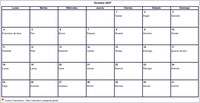 Calendario octubre 2027 formato en blanco apaisado