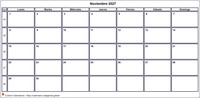 Calendario noviembre 2027