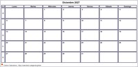 Calendario diciembre 2027