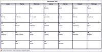 Calendario diciembre 2027 formato en blanco apaisado