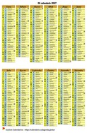 Calendario anual de bolsillo en formato 10X15