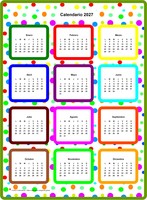 Calendario anual de colores 2027