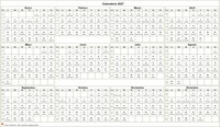 Calendario anual 2027 para imprimir en formato apaisado