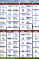 Calendario anual santoral 2027 para imprimir retrato