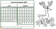 Calendario para colorear de dos meses 2027