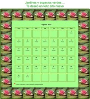 Calendario octubre 2027 patrones de nenúfares