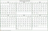 Calendario semestral 2027 formato apaisado