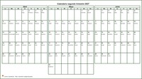 Calendario trimestral en formato apaisado 2027