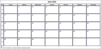 Calendario abril 2008