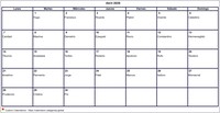 Calendario abril 2008 formato en blanco apaisado