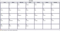 Calendario julio 2008 formato en blanco apaisado